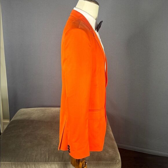 Orange Men's Blazer Formal Prom Suit Jacket 2 Button Notched Lapel Size S NEW - Picture 2 of 11